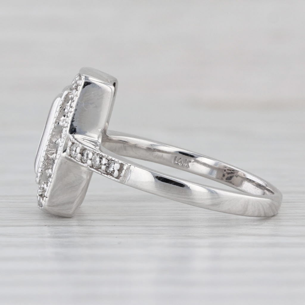 0.35ctw Diamond Halo Ring 14k White Gold Size 7