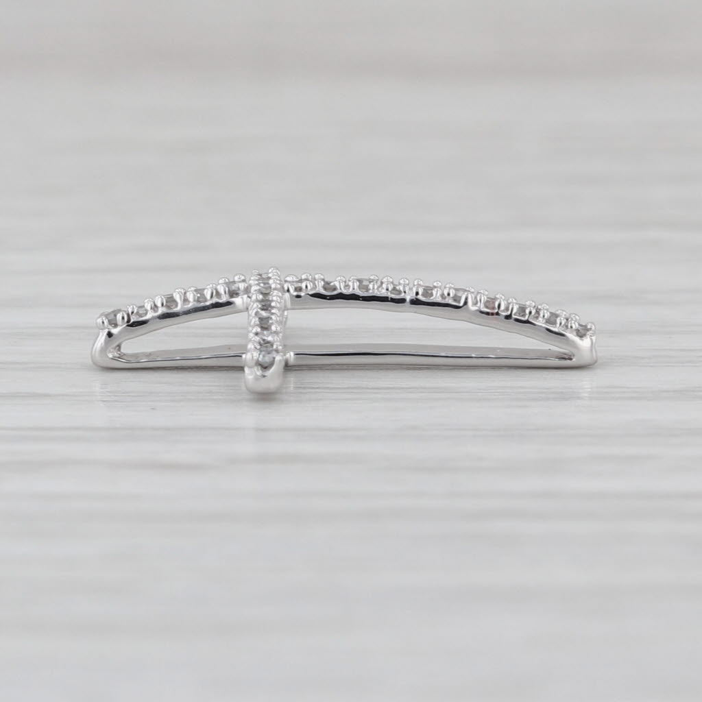 Diamond Cross Pendant 10k White Gold Floating Drop