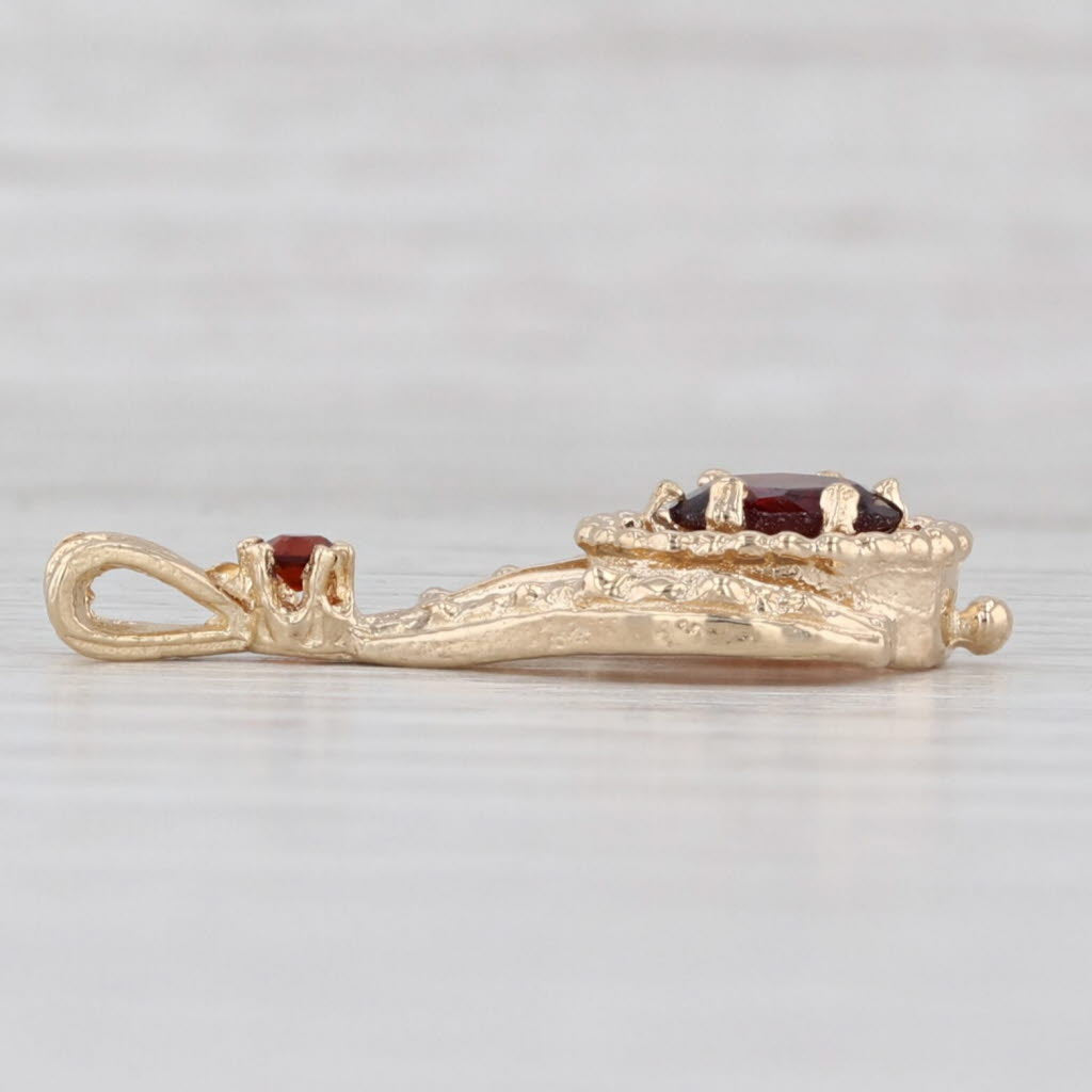 0.65ctw Garnet Teardrop Pendant 14k Yellow Gold