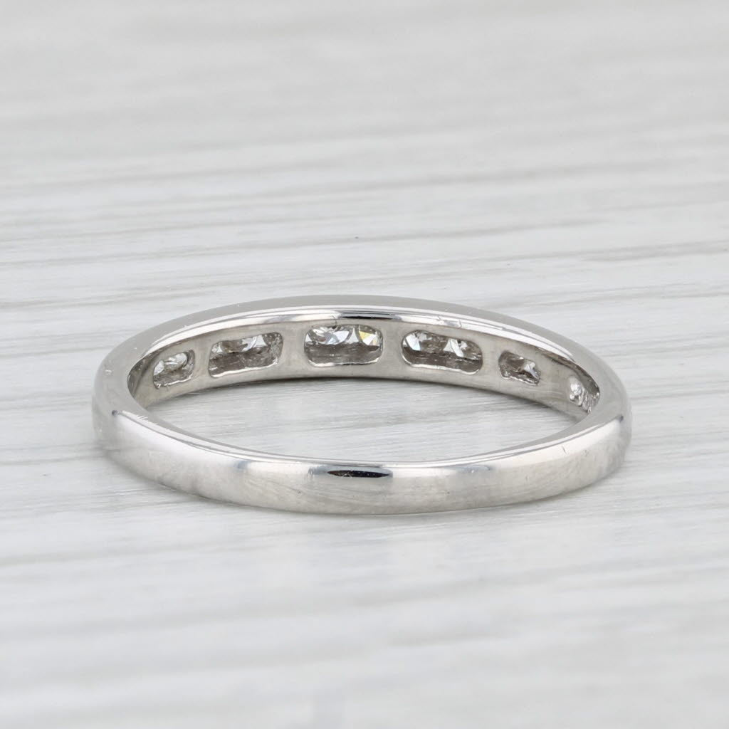 Light Gray 0.20ctw Diamond Wedding Band 900 Platinum Anniversary Stackable Ring