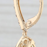 1.63ctw Peridot Diamond Teardrop Dangle Earrings 14k Yellow Gold Lever Backs