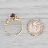 Gray 0.85ct Lab Created Purple Sapphire Diamond Ring 10k Yellow Gold Size 7 Bypass