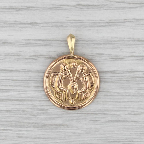 Figural Tribal Coin Pendant 21k Rose Yellow Gold Medallion Token