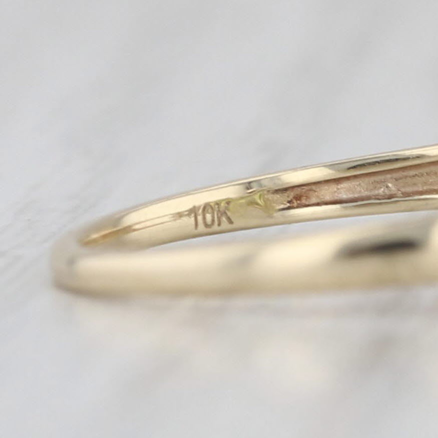 0.40ct Peridot Heart Solitaire Ring 10k Yellow Gold Size 6.75 Stackable
