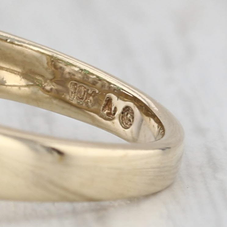 0.87ctw Tiered Emerald Diamond Bypass Ring 10k Yellow Gold Size 7