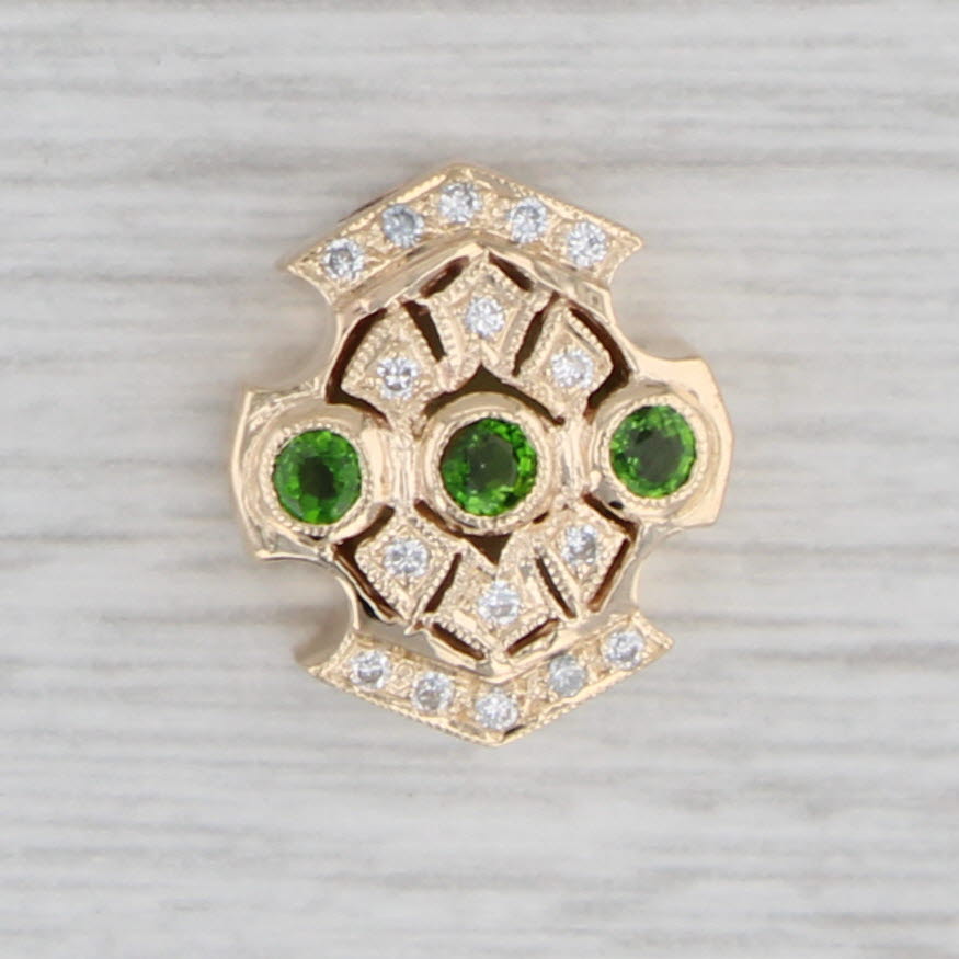 Gray New 0.30ctw Chrome Diopside Diamond Slide Bracelet Charm 14k Yellow Gold Joshua