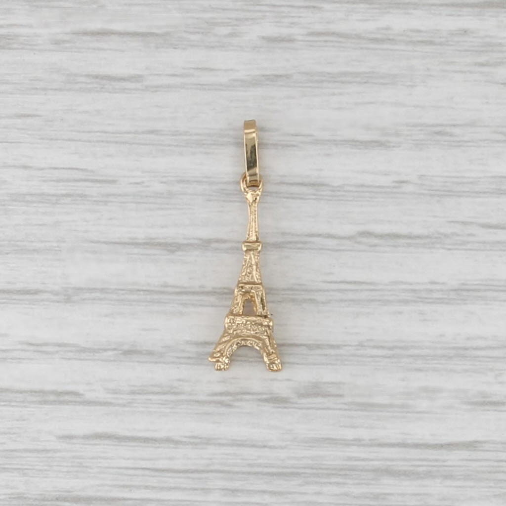 Eiffel Tower Charm 18k Yellow Gold Paris France Souvenir Pendant