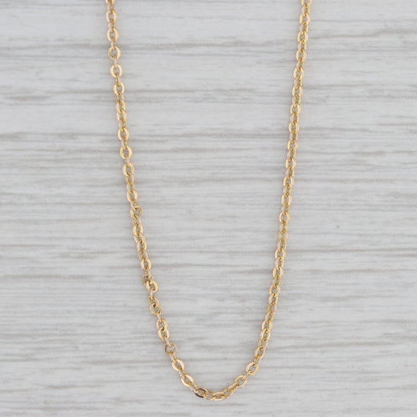 Long Cable Chain Necklace 14k Yellow Gold 32" 1mm