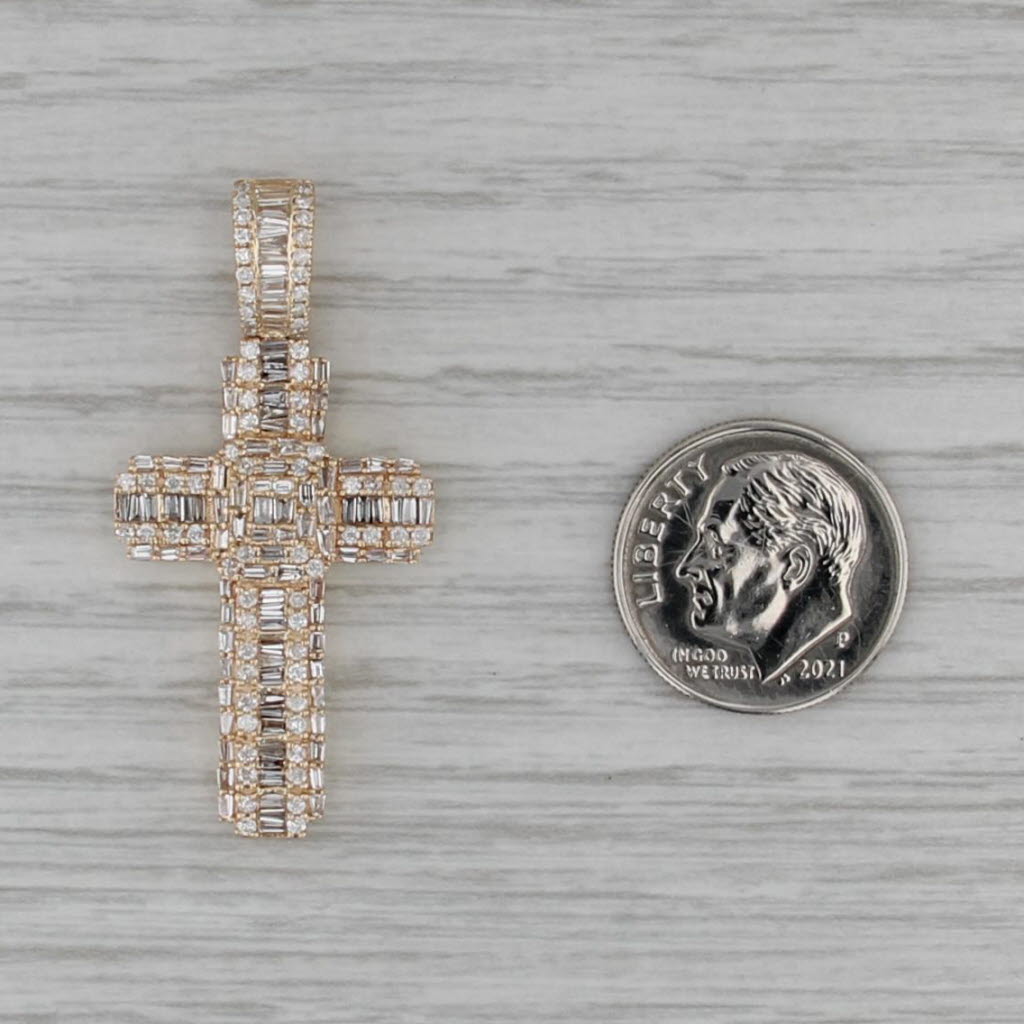 1ctw Diamond Cross Pendant 14k Yellow Gold