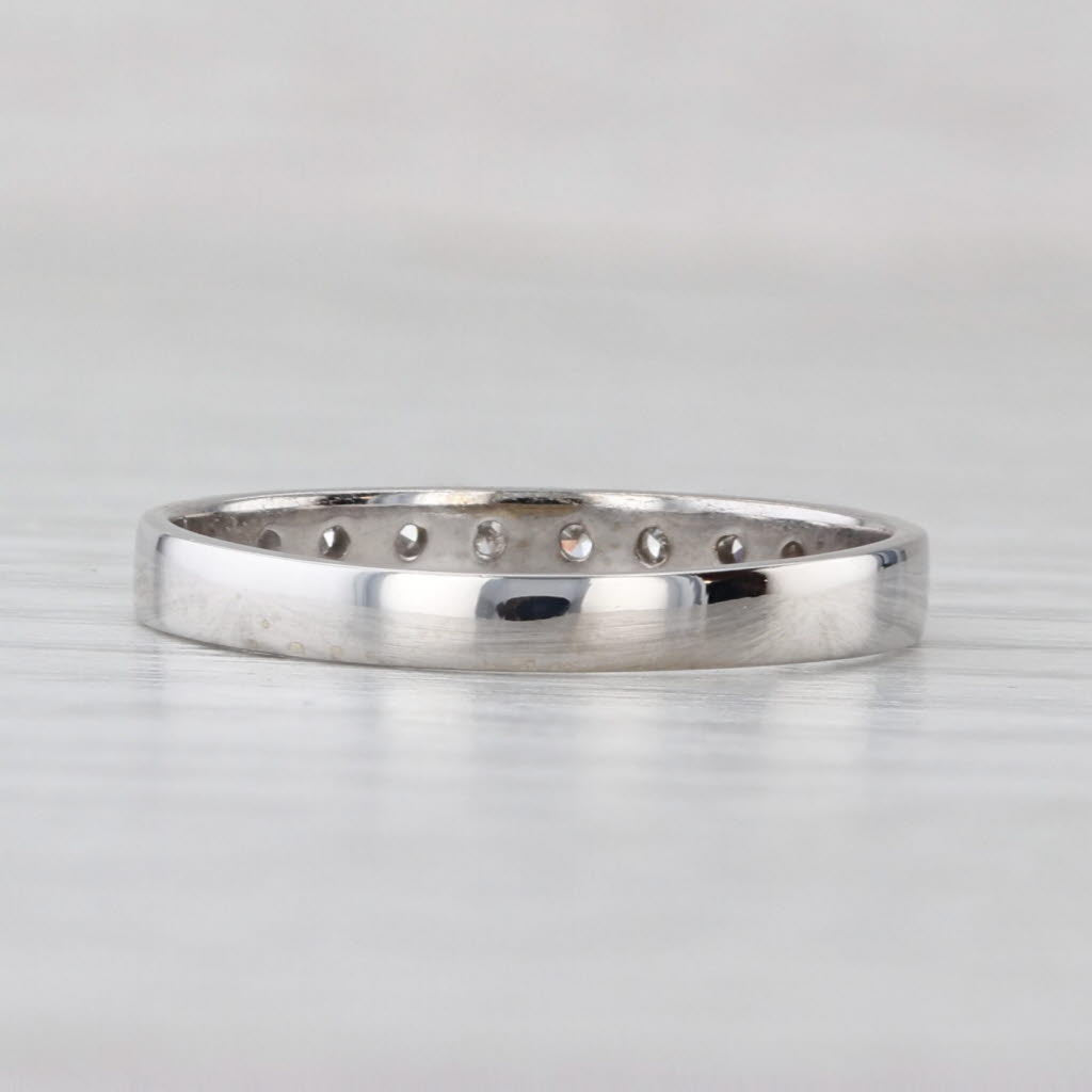 Vintage 0.15ctw Diamond Wedding Band 14k White Gold Stackable Size 6.5 Ring
