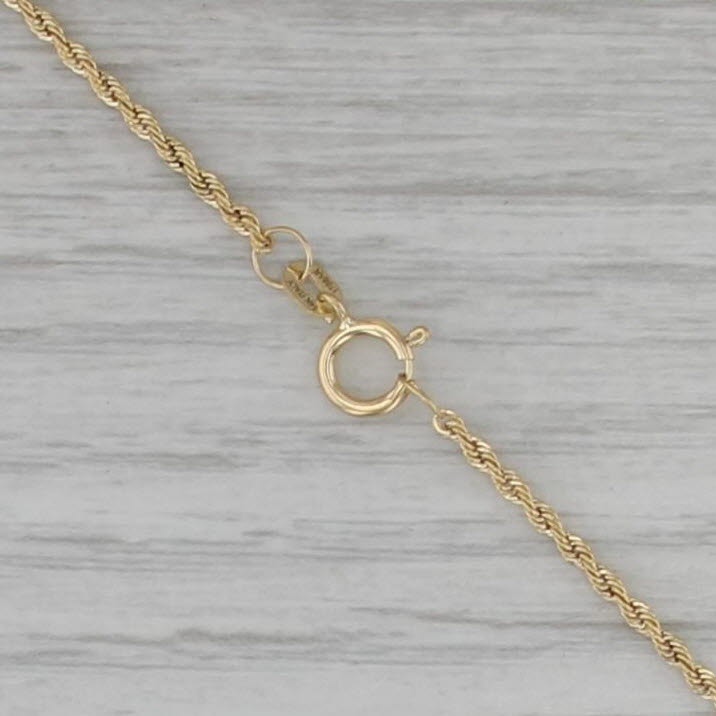 Small Cross Pendant Necklace 14k Yellow Gold Rope Chain 18"