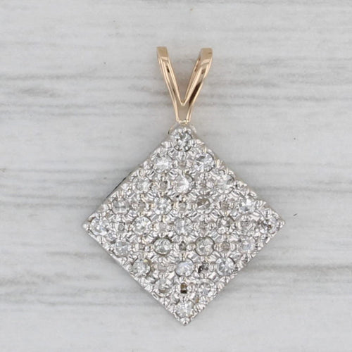 Gray 0.12ctw Diamond Pave Pendant 14k White Yellow Gold