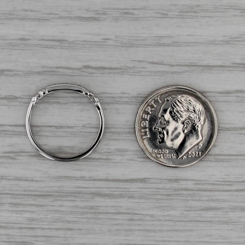 Antique Diamond Wedding Band 18k White Gold Size 3.75 Stackable Anniversary