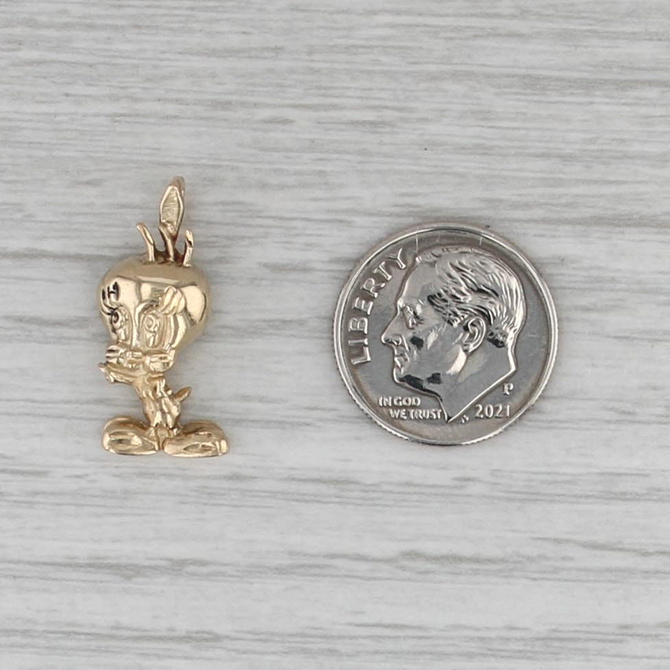 Tweety Bird Pendant 14k Yellow Gold Warner Brothers Cartoon Charm