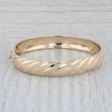 Stripped Bangle Bracelet 10k Yellow Gold 7.75" 9.5mm Snap Clasp