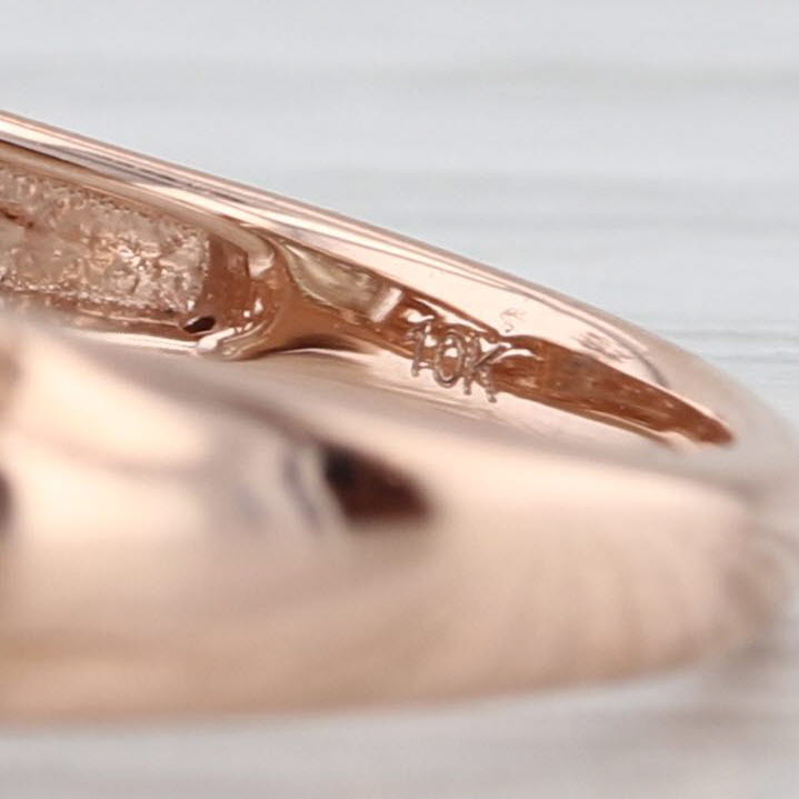 0.37ctw Diamond Princess Halo Engagement Ring 10k Rose White Gold Size 7