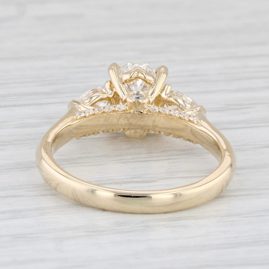 Light Gray New 1.55ctw Oval Diamond Engagement Ring 14k Yellow Gold Size 6.5 GIA