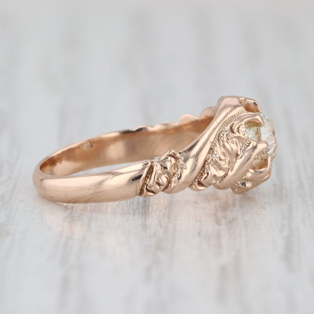 Antique 0.50ct Diamond Solitaire Engagement Ring 10k Yellow Gold Size 5.25