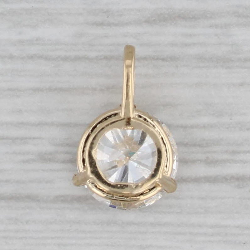 Gray 1.03ct Round Diamond Solitaire Pendant 14k Yellow Gold Small Drop