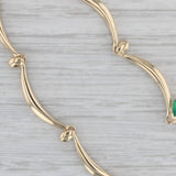 1.46ctw Emerald Diamond Collar Necklace 14k Yellow Gold 16.5"