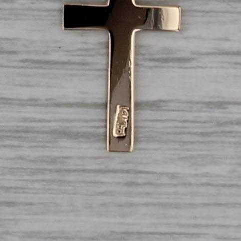 Vintage Etched Cross Pendant 14k Yellow Gold Estate Religious Jewelry