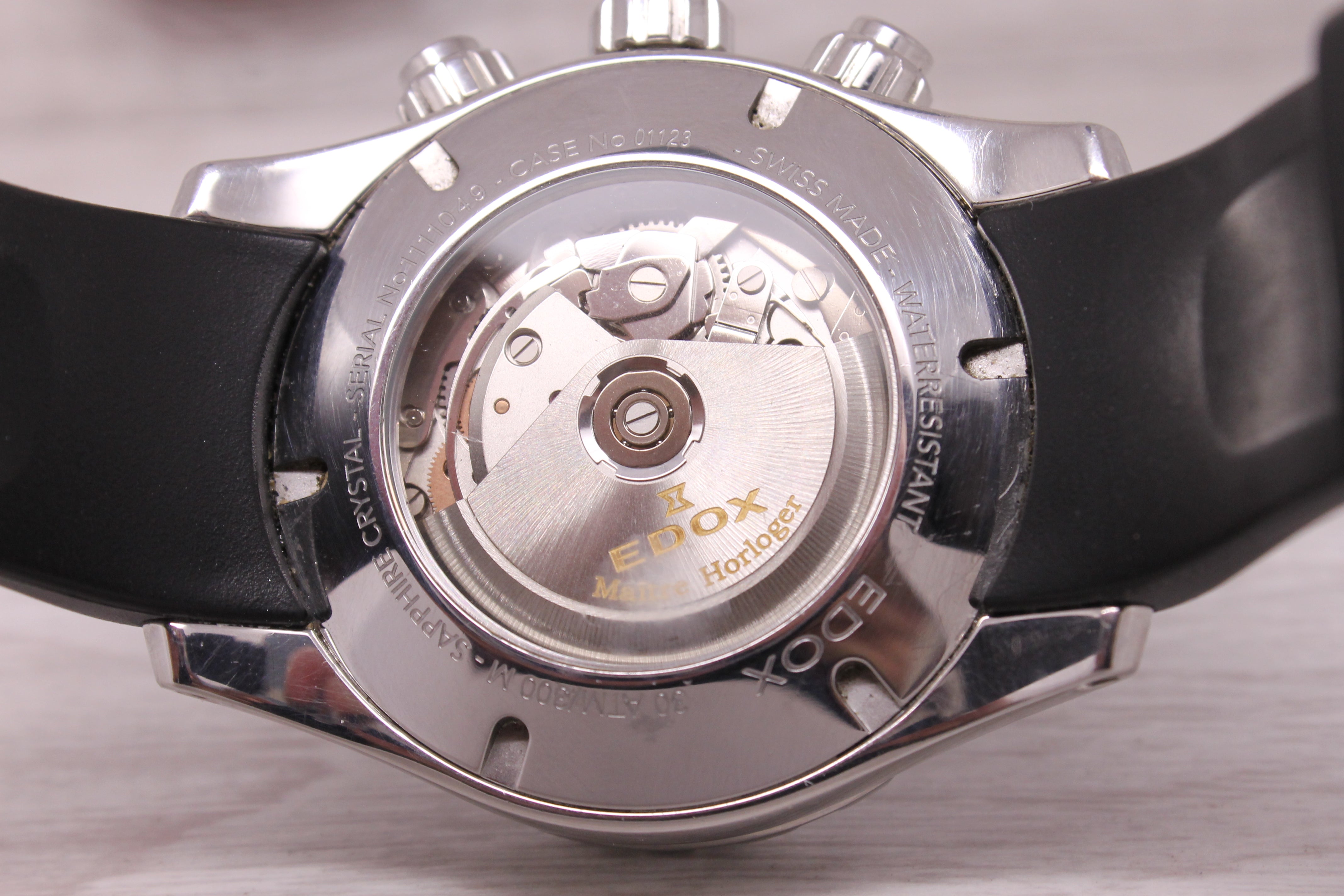 Edox Grand Ocean Mens Steel 45mm Automatic Chronograph Swiss Watch 01123 3BUCA