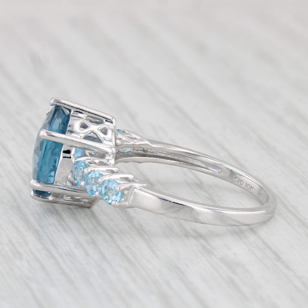 Light Gray 3.51ctw London Blue & Light Blue Topaz Ring 10k White Gold Size 7