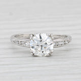 1.60ctw VS1 Round Diamond Engagement Ring Platinum Sz 7 Solitaire w/ Accents GIA