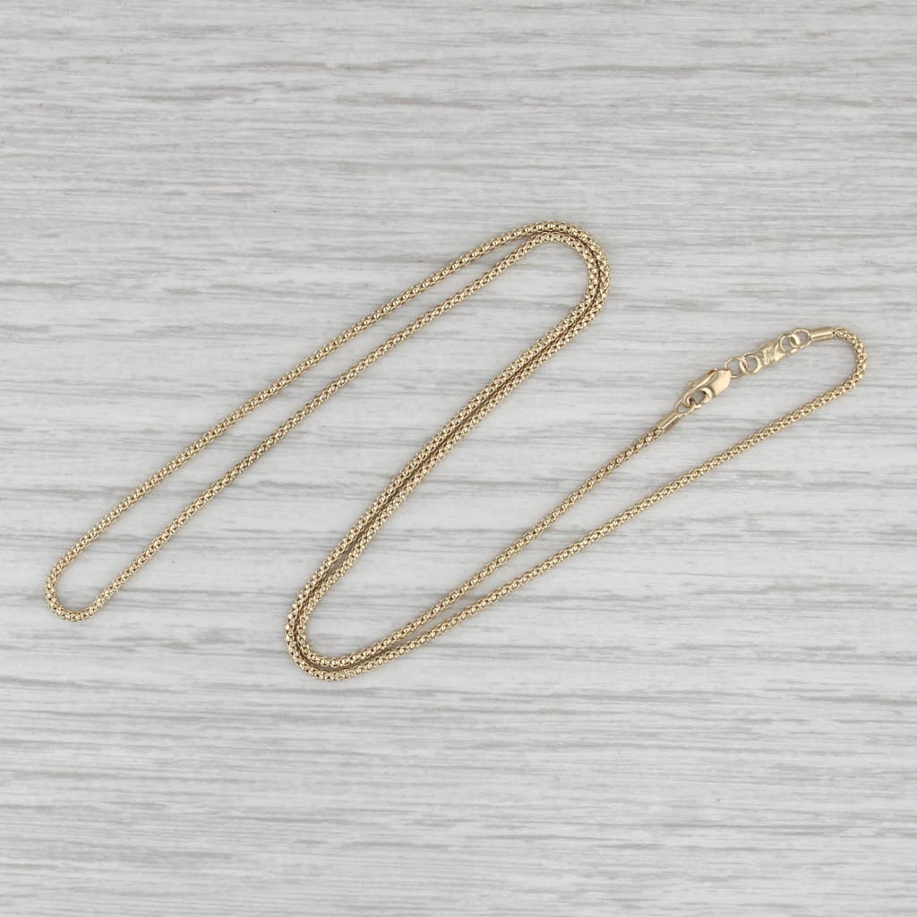 Hollow Snake Chain Necklace 14k Yellow Gold 18" 1.3mm