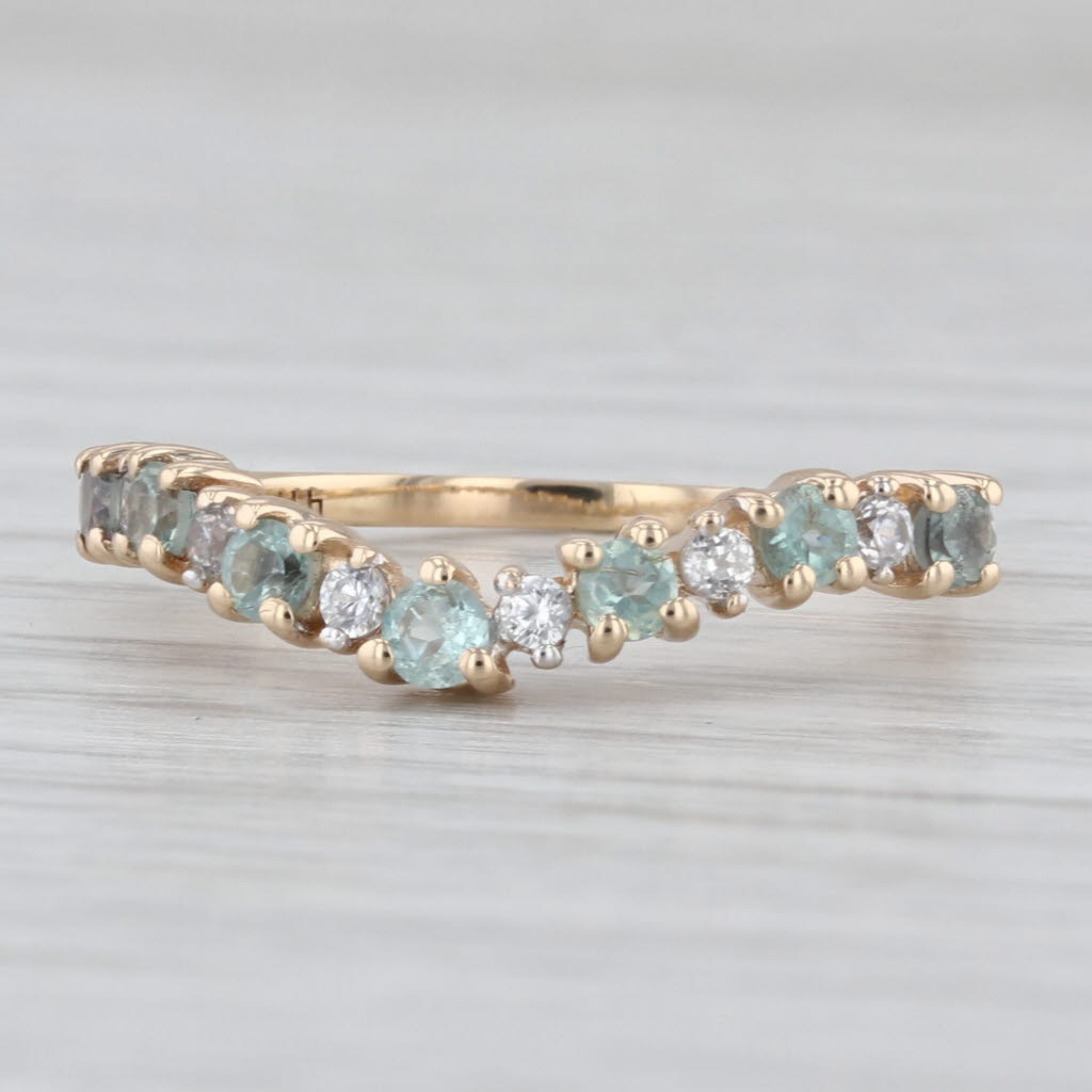 0.70ctw Zircon Alexandrite Contoured Ring Guard 10k Yellow Gold Size 7 COA