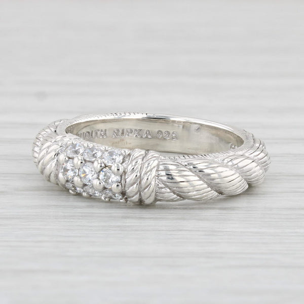 Judith Ripka Cubic Zirconia Ring Sterling Silver Size 7 Stackable Band