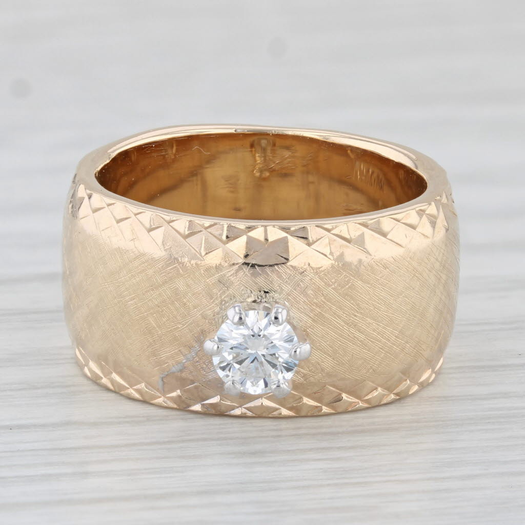 Light Gray 0.25ct Diamond Engagement Ring 14k Yellow Gold Size 5 1/4