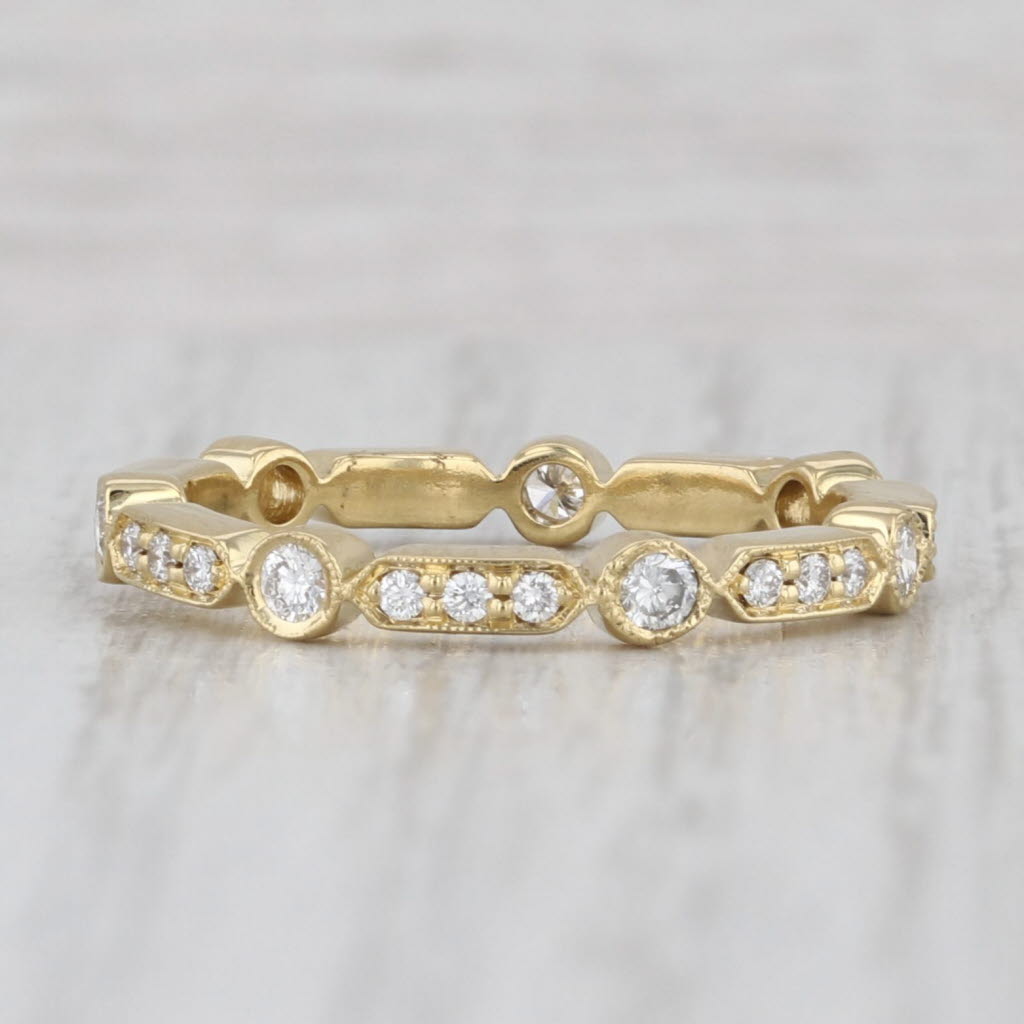 Penny Preville 0.35ctw Diamond Eternity Band 18k Gold Stackable Wedding Ring