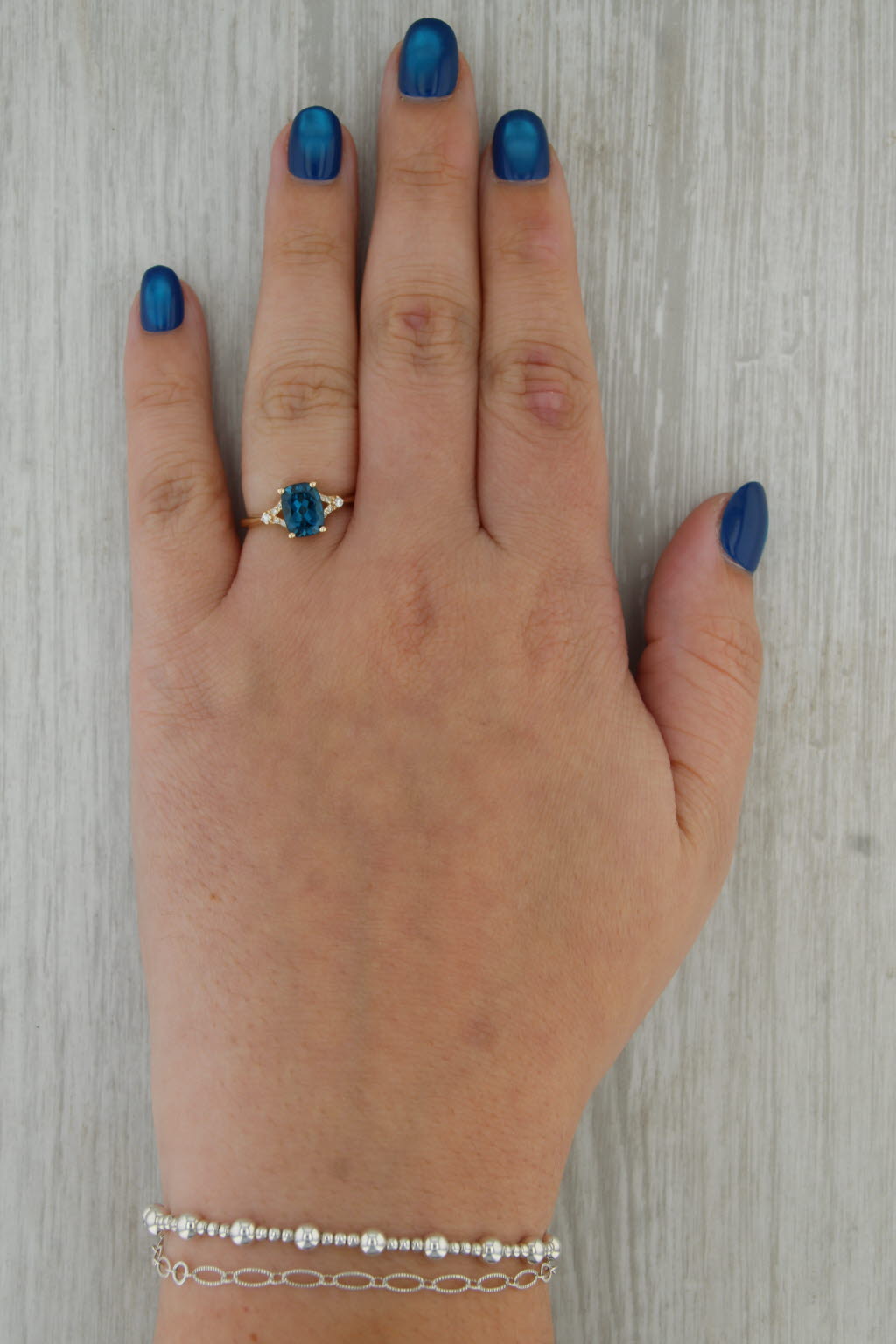 1.56ctw London Blue Topaz Diamond Ring 10k Yellow Gold Size 6.25