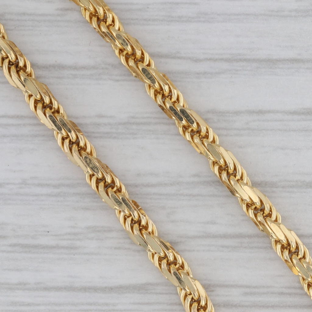 Gray Large Long Rope Chain Necklace 18k Yellow Gold 23.75" 3mm 28.5g Italy