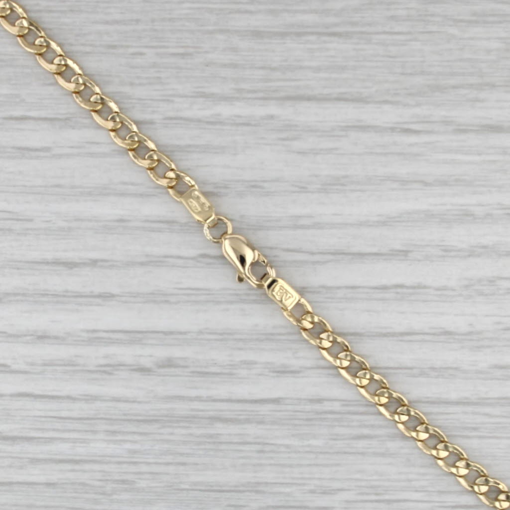 Curb Chain Necklace 18k Yellow Gold Italian 20" 4.6mm