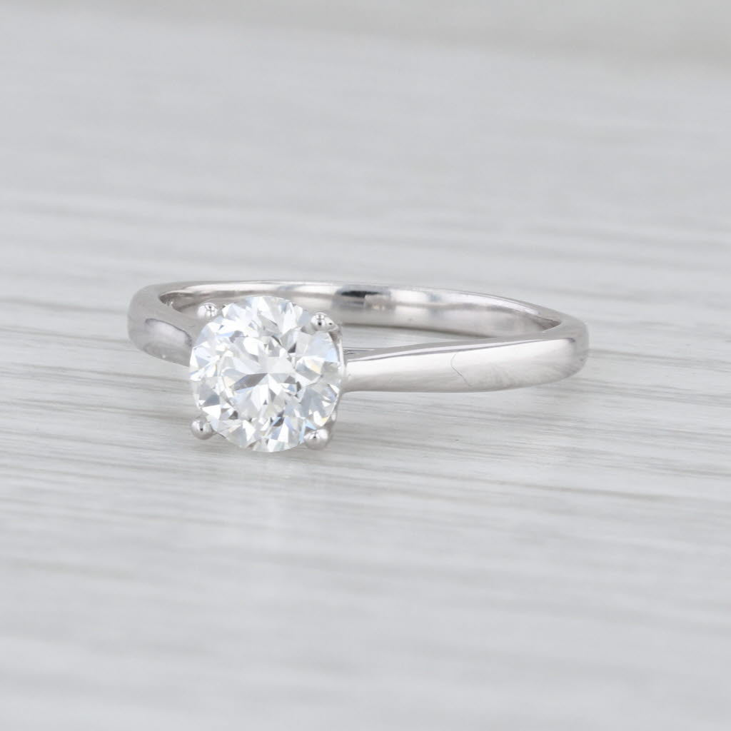 GIA 1.20ct Round Diamond Solitaire Engagement Ring 14k White Gold Size 8