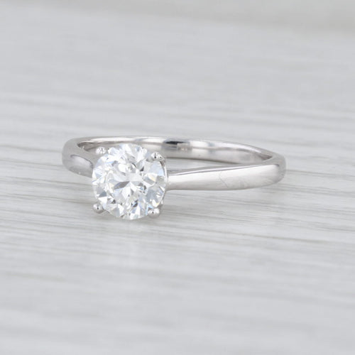 GIA 1.20ct Round Diamond Solitaire Engagement Ring 14k White Gold Size 8