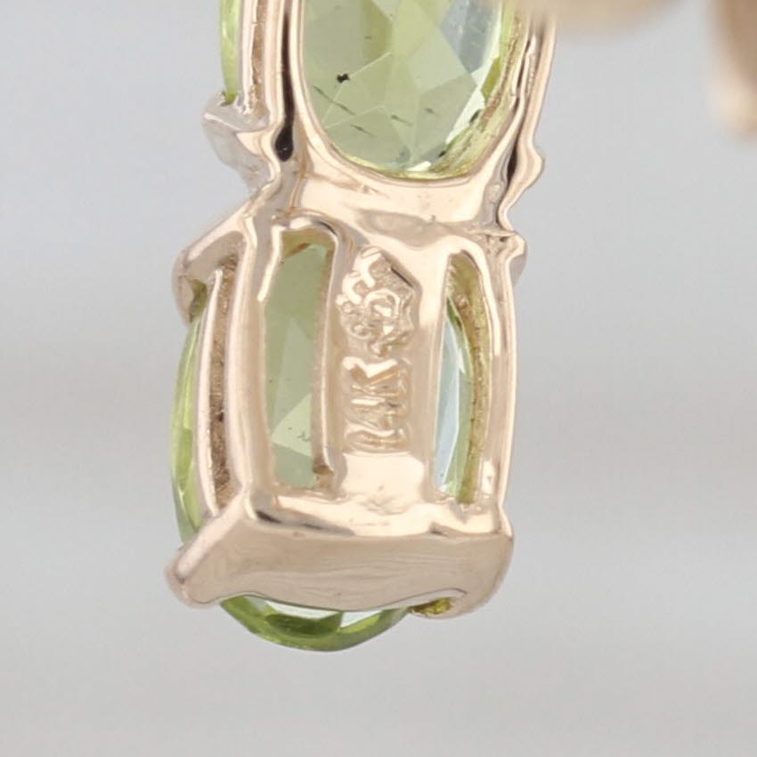 5ctw Peridot Journey Half Hoop Earrings 14k Yellow Gold Drops