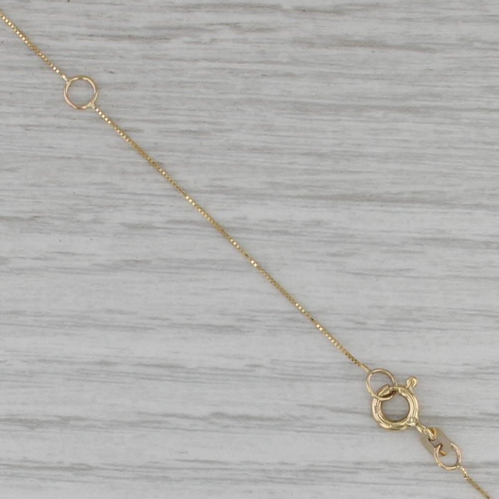 Small Cross Pendant Necklace 14k Yellow Gold Box Chain 16" 18"