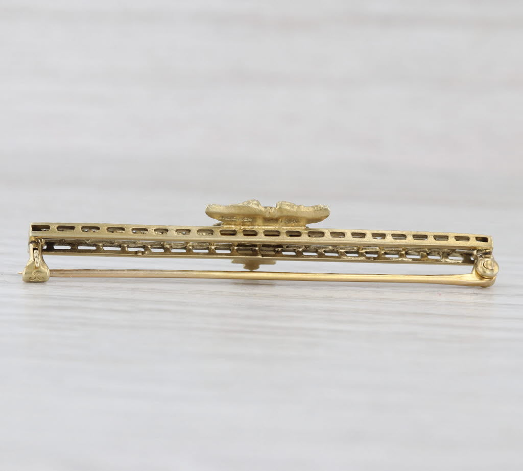 USNA Navy Military Bar Pin 14k Yellow Gold Vintage 1929 Eagle Signet