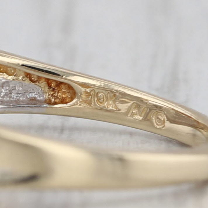 0.10ctw Diamond Overlay Ring 10k Yellow Gold Size 7 Wedding Band