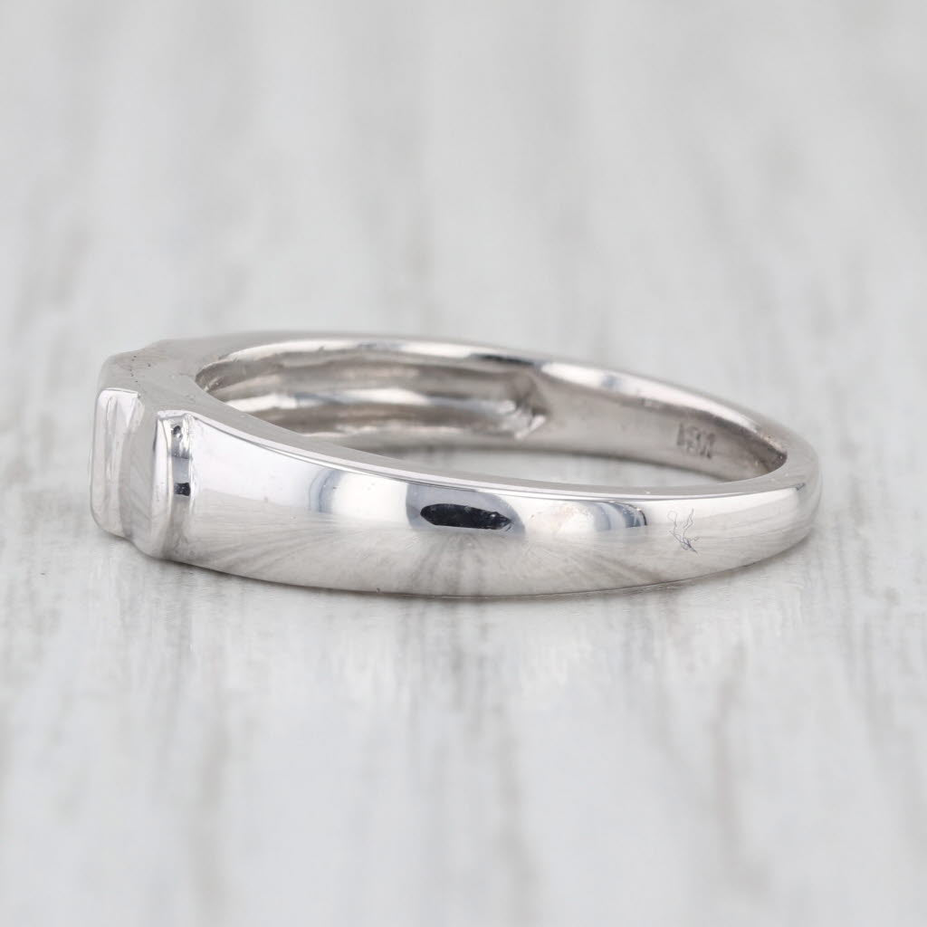 0.20ctw Princess Solitaire Wedding Band Stackable Ring Size 6.5 18k White Gold