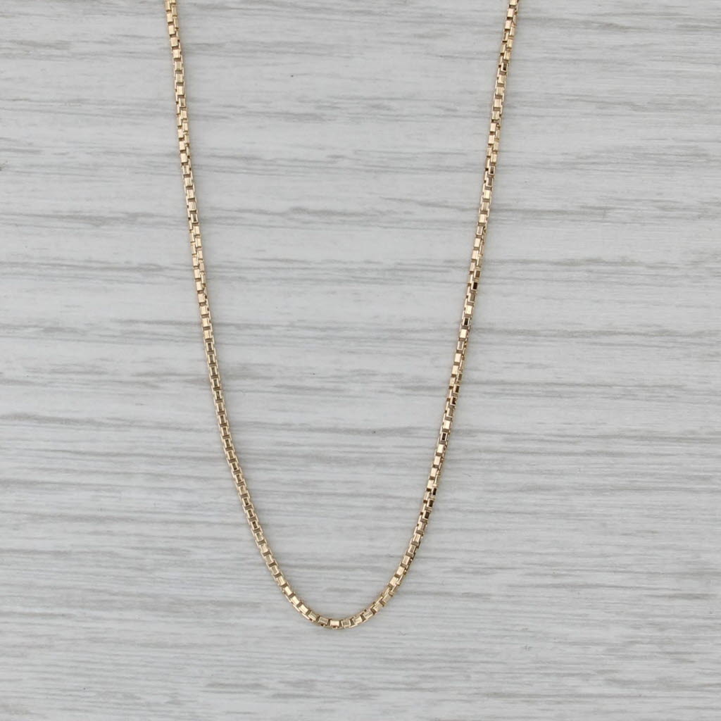Box Chain Necklace 14k Yellow Gold 18" 1.1mm