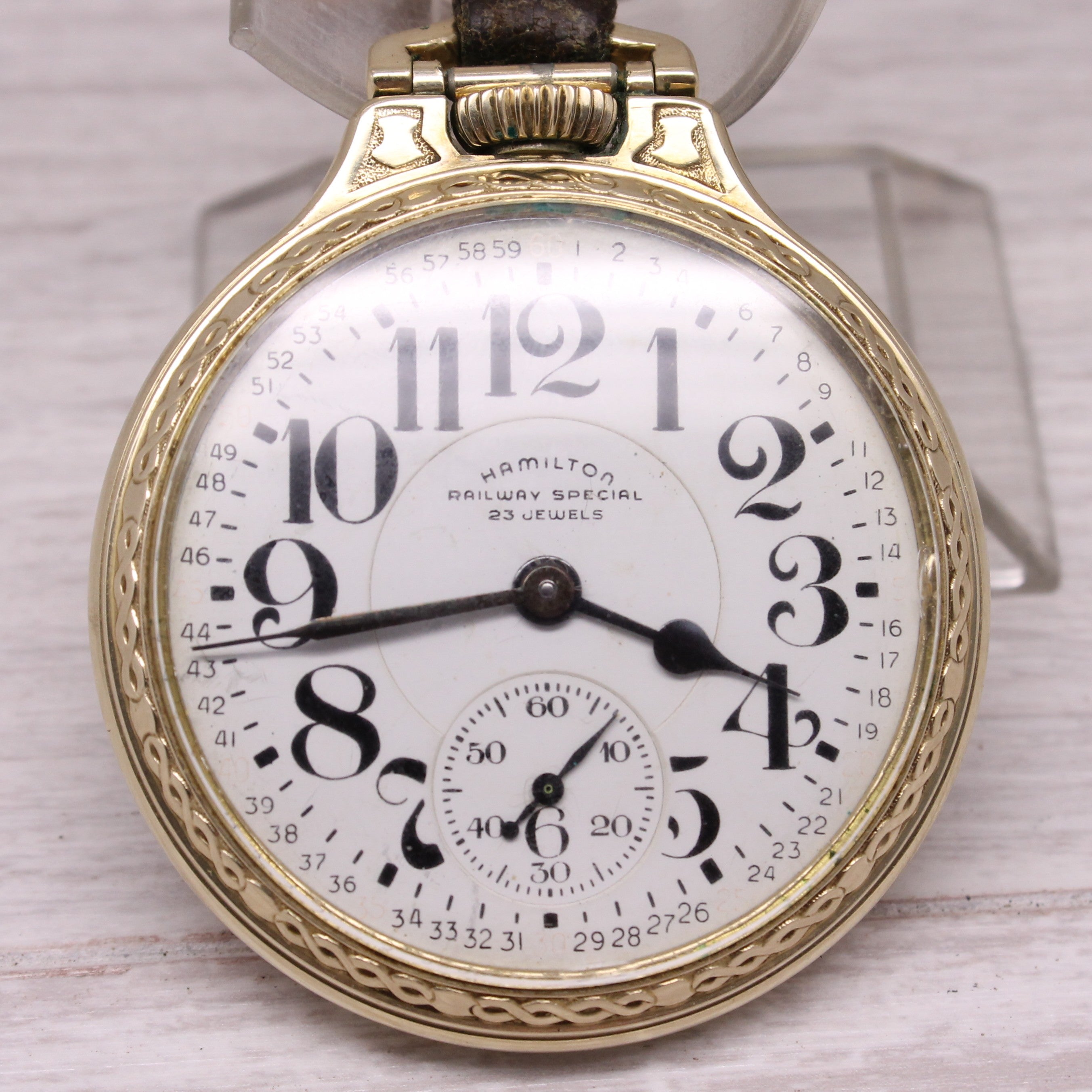 Hamilton 950B Railway Special 16s BOC Star Case w/ Gold Filled Chain & Whistle