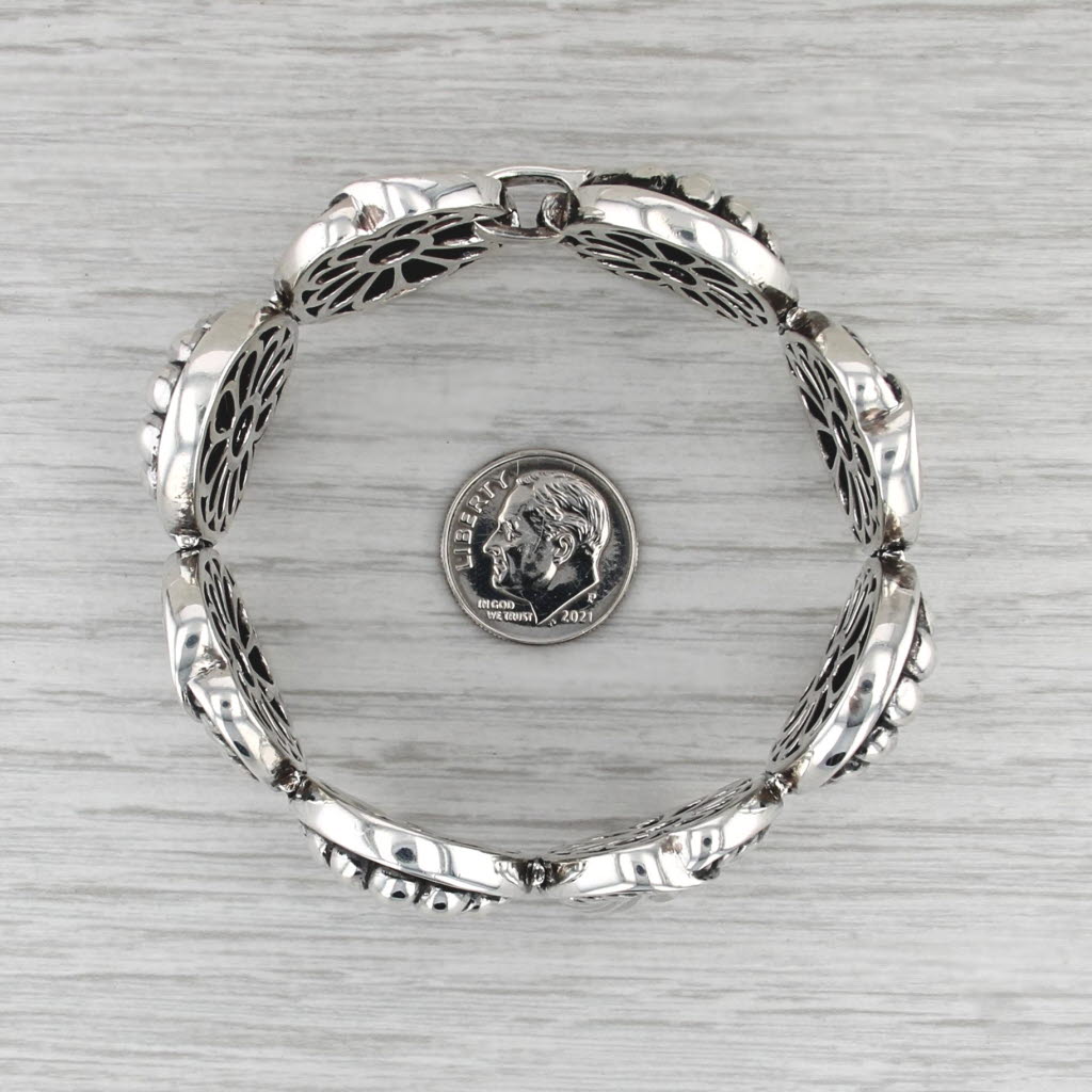 Lagos Chi Chi Bracelet Sterling Silver Scalloped Swirl Links Statement 6.5"