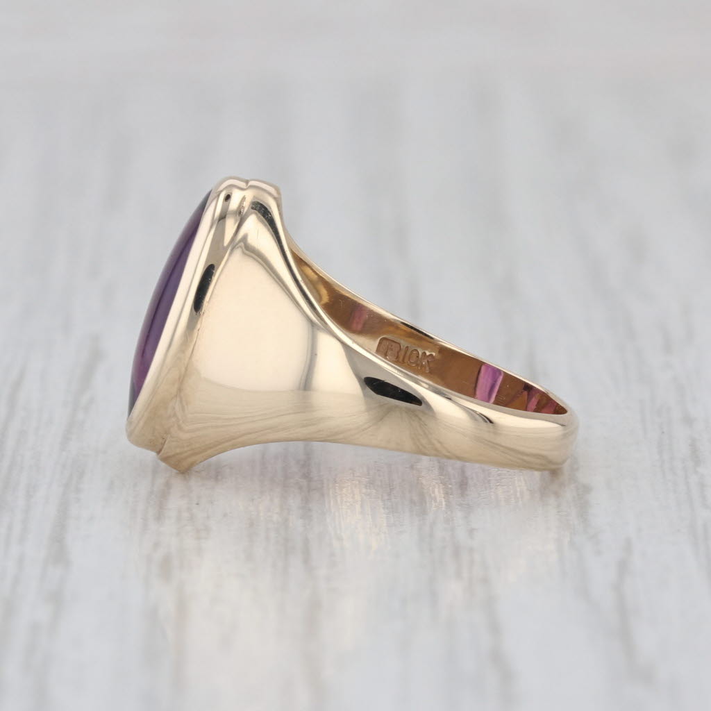 2.50ct Oval Amethyst Bezel Set Solitaire Ring 10k Yellow Gold Size 5