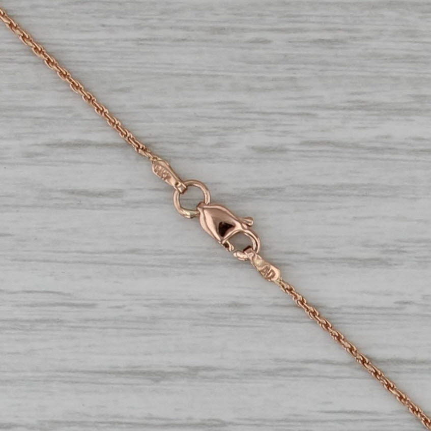 3-Stone Diamond Tri-Toned Flower Pendant Necklace 14k Gold 23.75" Rope Chain