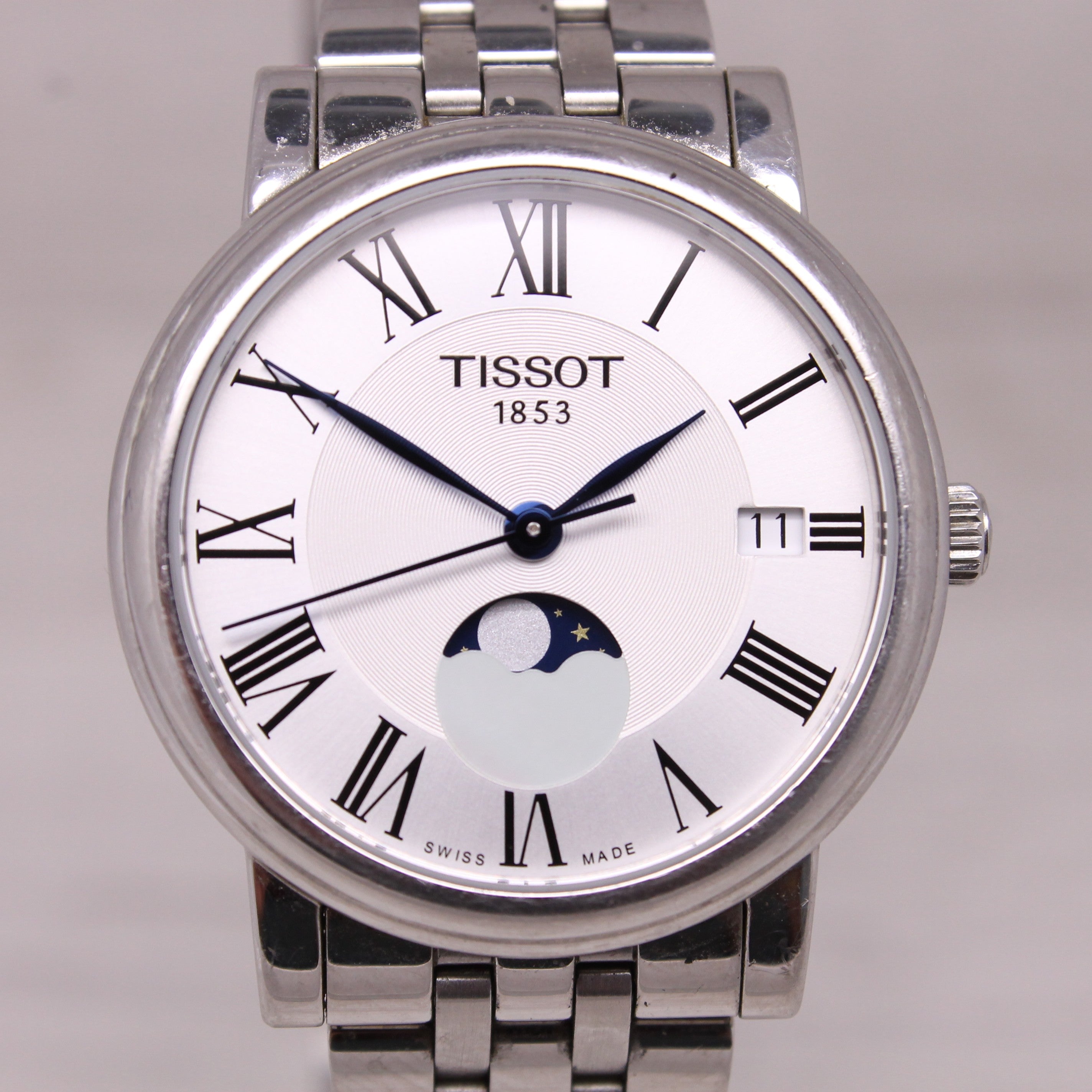Tissot Carson Premium Moonphase Quartz Watch Steel Swiss Date T122.223.11.033.00