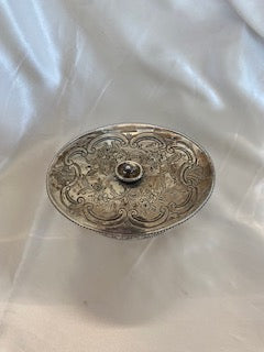 Engraved Ornate Tea Caddy Lion Unicorn Crest Sterling Silver Aldridge Green 1782